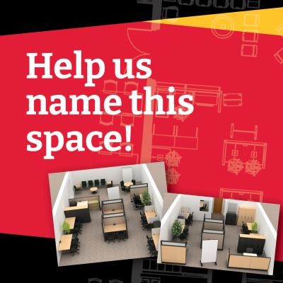 Help us name this space! With artist renderings that show the interior of the new consultation space (tables, chairs, room dividers). 