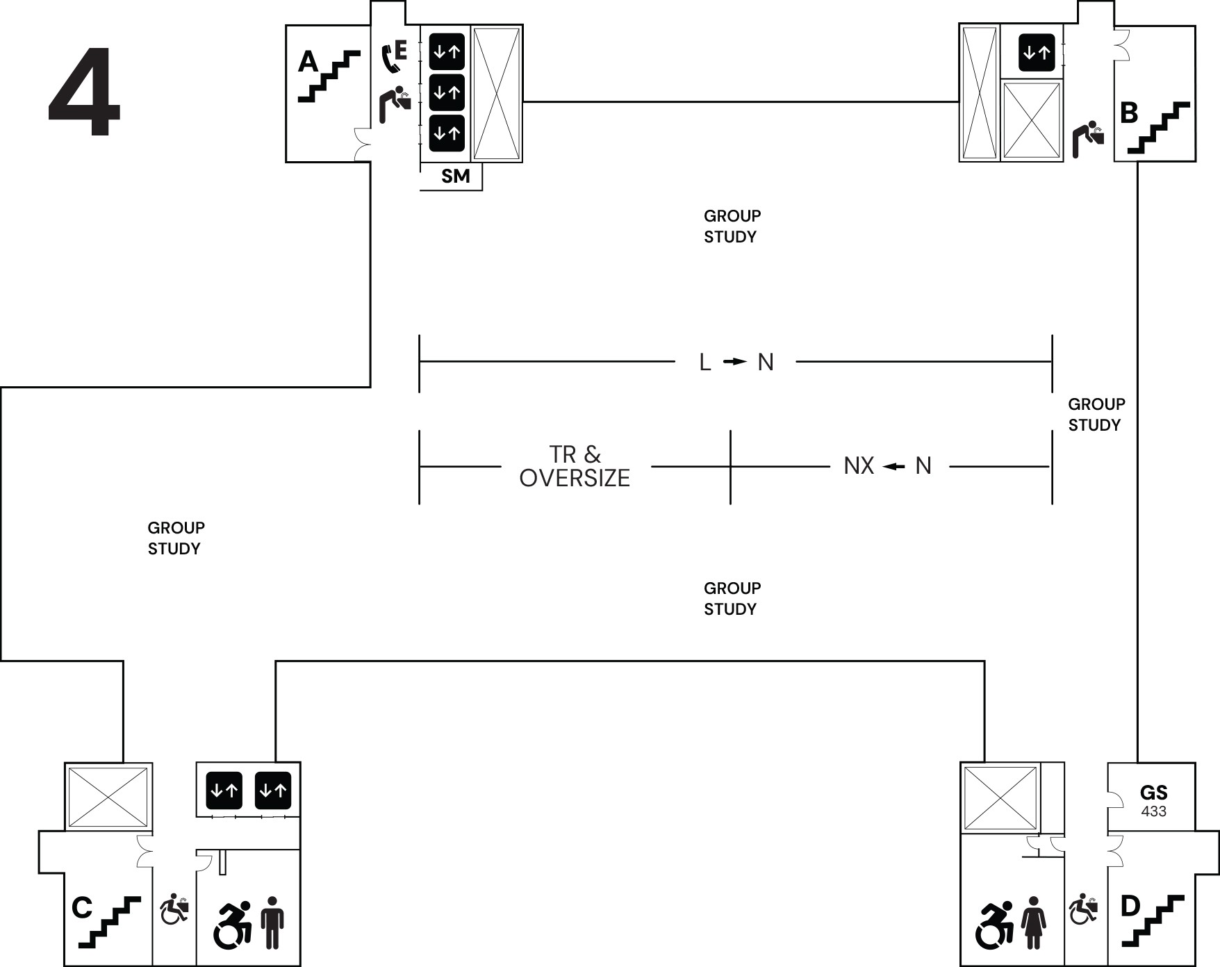 Fourth floor map
