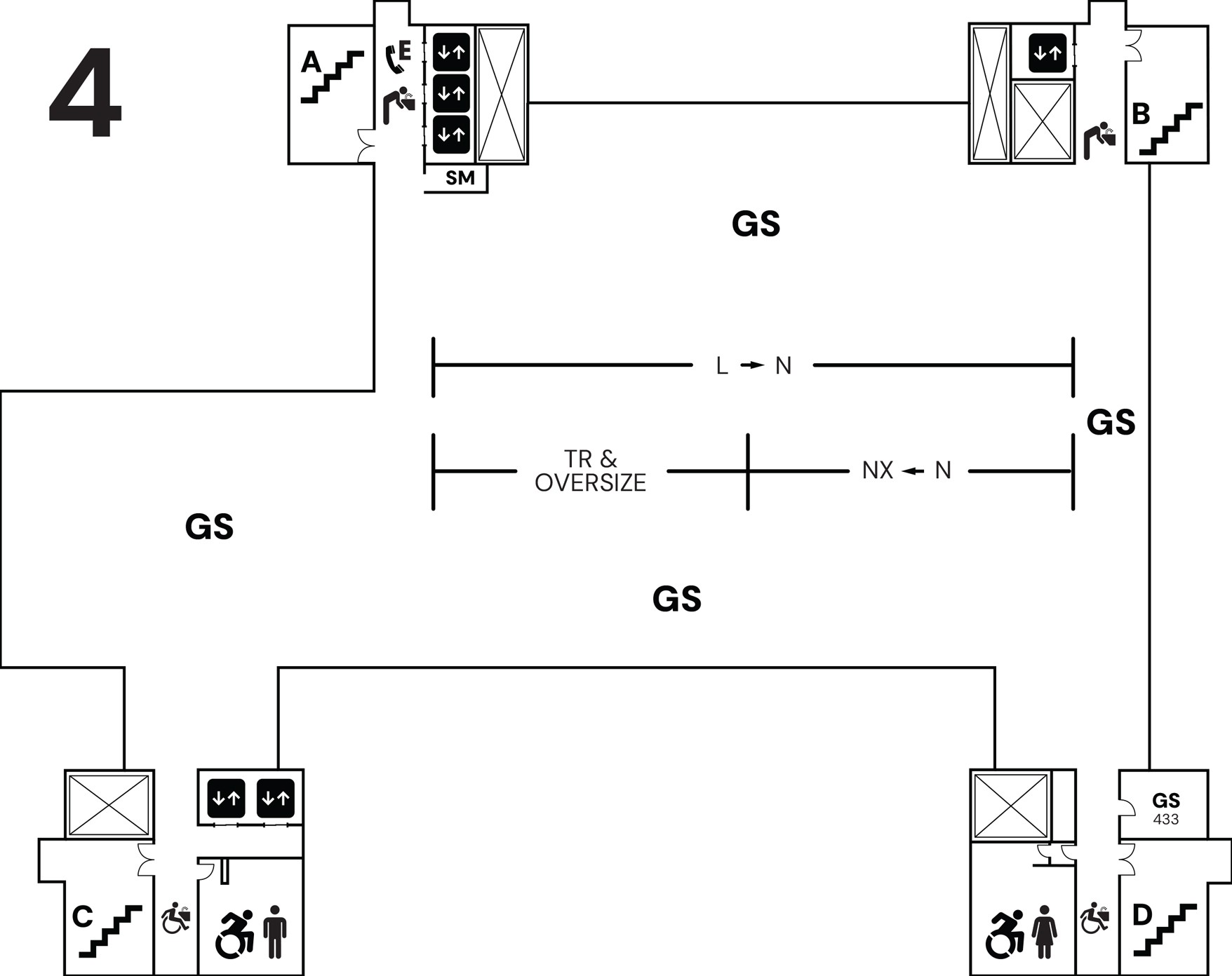 Fourth floor map