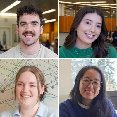 Headshots of four of the student award recipients.